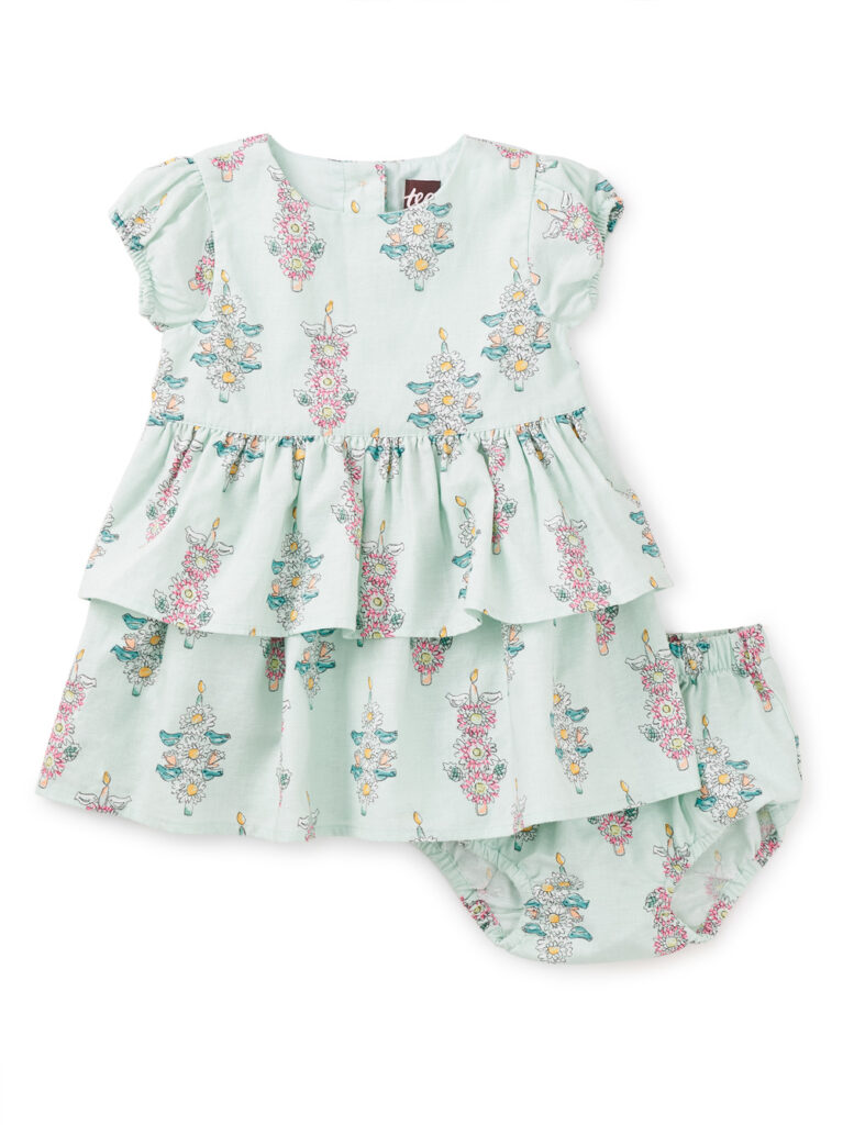 Flower girl dresses that can be worn again: the puff sleeve baby dress from Tea Collection