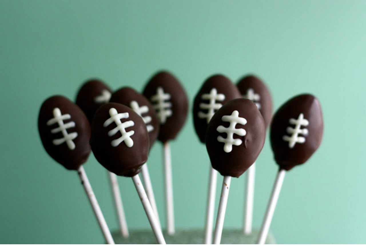 Football cake pops from Baked with Love and Butter