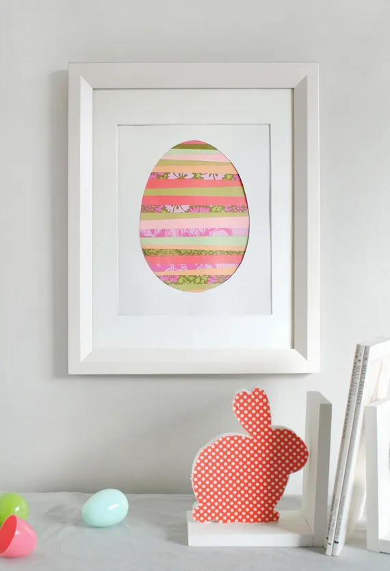 Paper strip Easter egg art from Minted | Cool Mom Picks