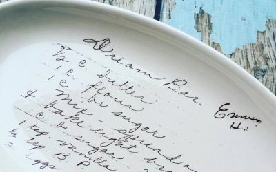 Instant heirlooms: custom ceramic plates fired with handwritten family recipes