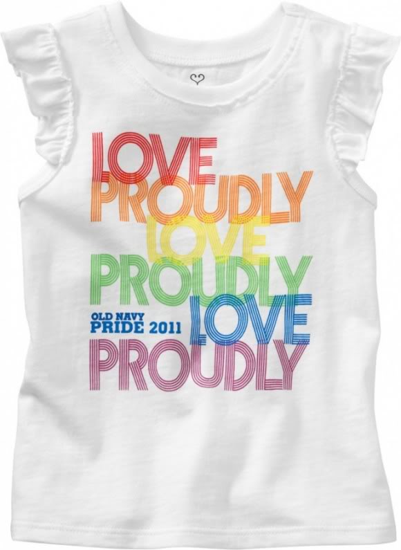 Old Navy offers a Gay Pride tee and we love them for it