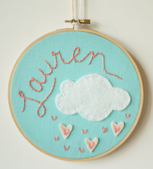 Need an affordable, personalized baby gift? Hoop, there it is!