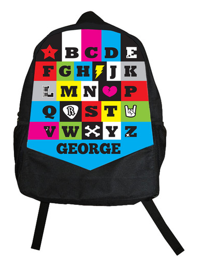 Custom rock star backpacks. Like any kid would turn that down?