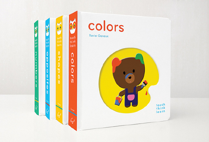 Xavier Deneux board books to make babies touch, think, and learn. And probably laugh.
