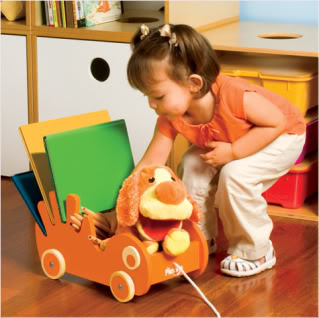 It’s a pull toy! It’s a bookmobile!