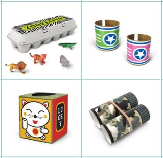Box Play Stickers turn trash into recycled toy treasure