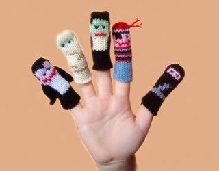 Fabu finger puppets, now with extra Halloween awesomesauce