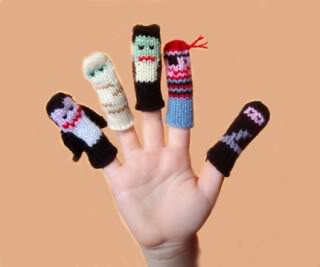 Fabu finger puppets, now with extra Halloween awesomesauce