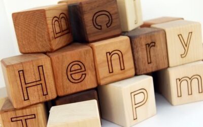 Personalized alphabet blocks help you spell BEST BABY GIFT EVER