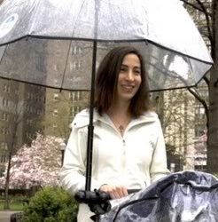 My Blue Bumbershoot – Never again be soggy behind the stroller