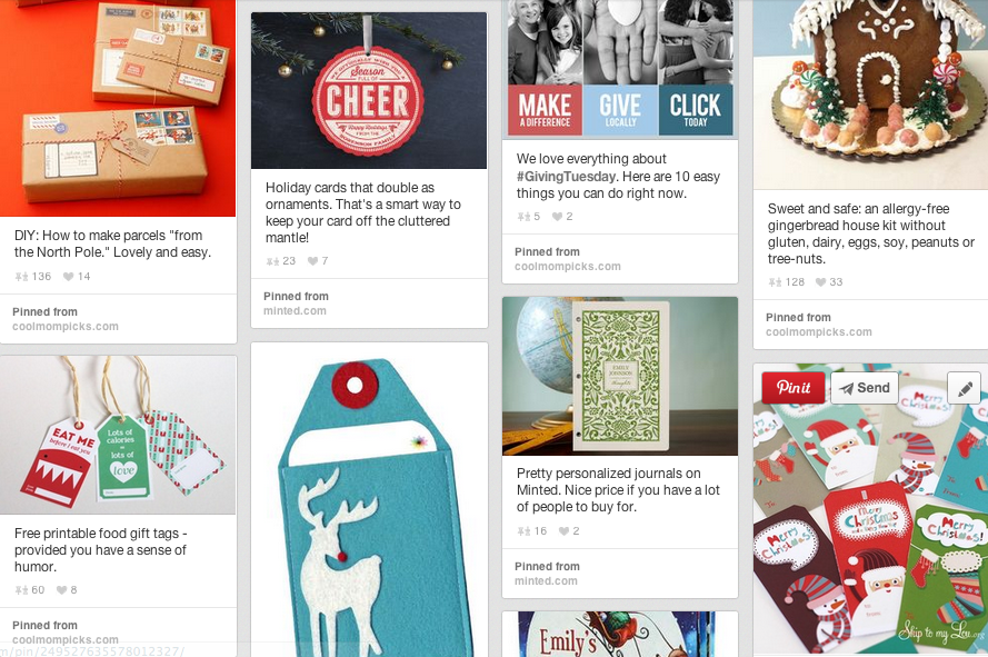 Last minute holiday gifts, ideas and help on Pinterest. We’re here for you you. (Strokes head lovingly.)