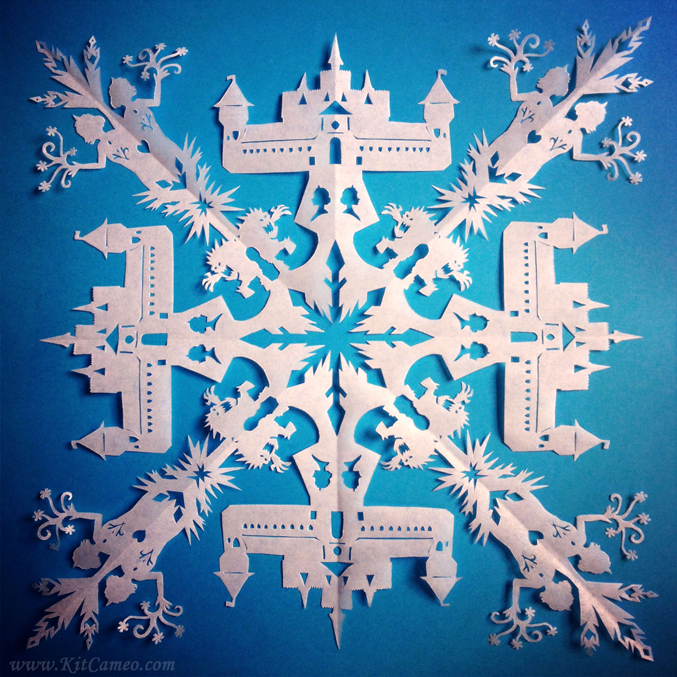 Paper Snowflake Cutouts, 16 - Snowflakes 