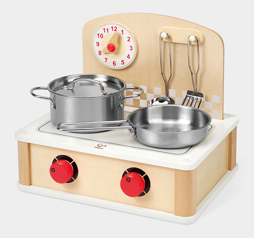 A packable, portable mini kitchen play set for small spaces. Can you smell the Play-Doh burgers already?