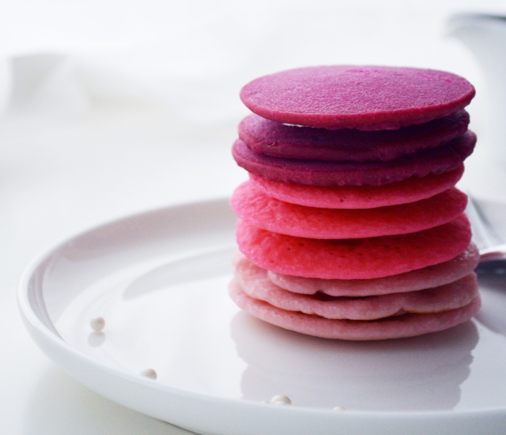 Valentine's Day pink ombre pancakes