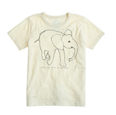 Clothes to support endangered animals: David Sheldrick elephant tee from J Crew