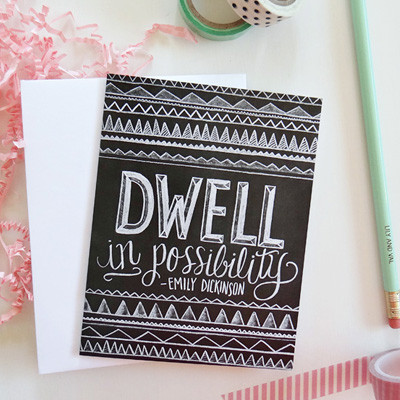 Dwell in Possibility note card at Lily and Val | Cool Mom Picks