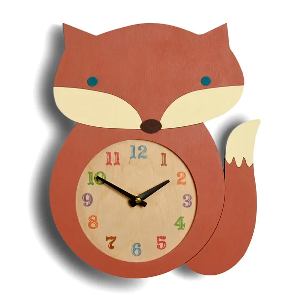 Animal clocks: Wooden fox - Tree by Kerri Lee | Cool Mom Picks