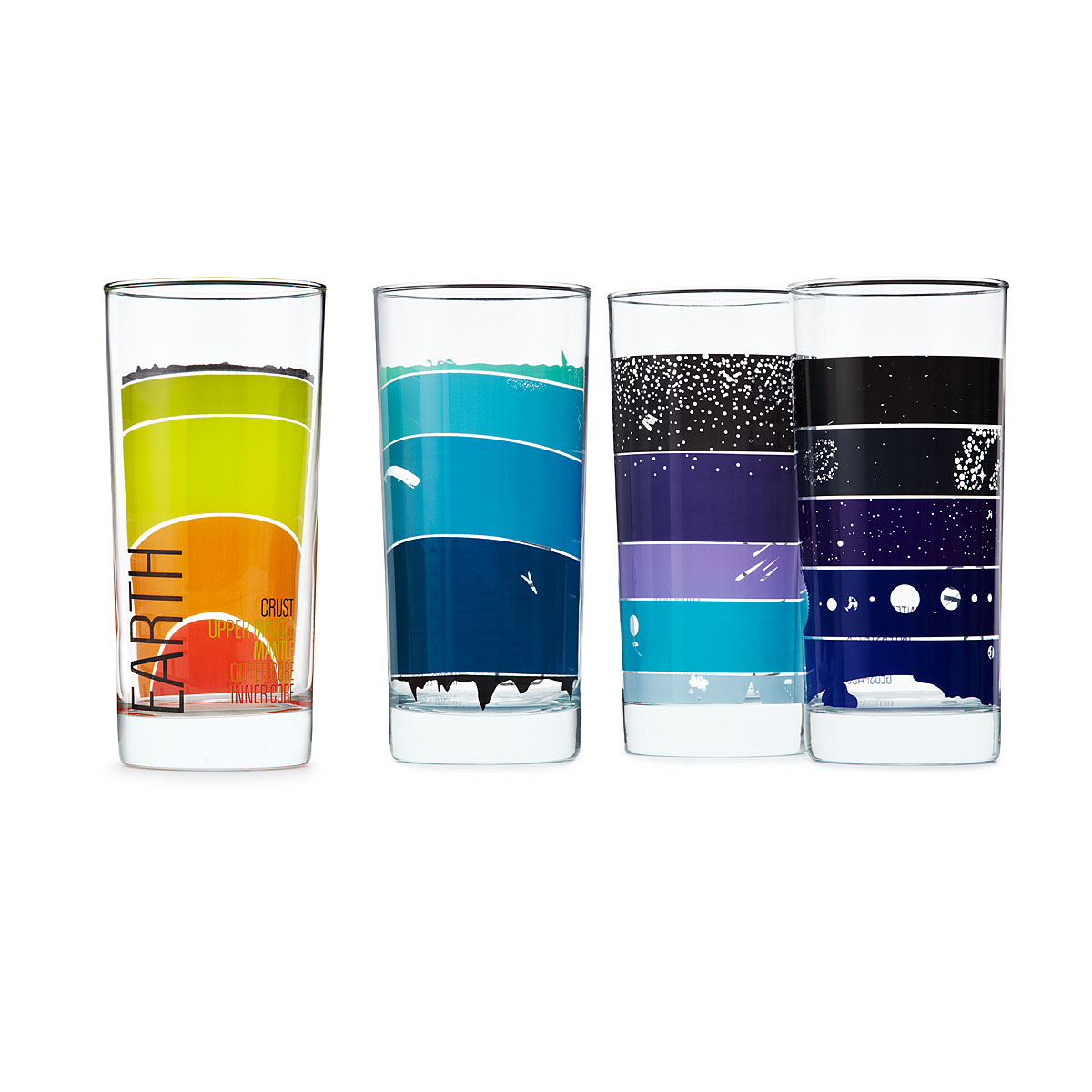 Geek out with these earth science drinking glasses