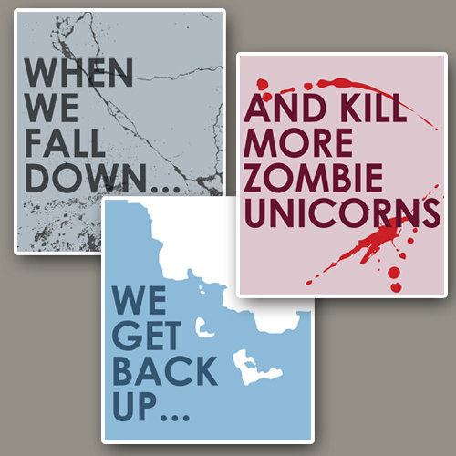 Zombie Unicorns funny art quote at the Geekerie on Etsy