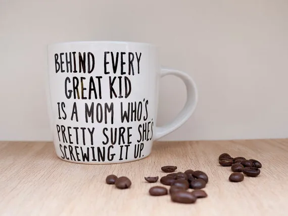 Funny mom mug for Mother's Day - behind every great mom... | Avonnie Studio on Etsy