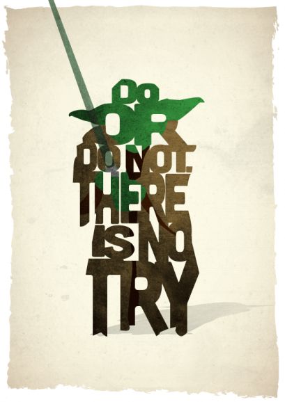Star Wars Yoda typographic poster - Peter Ware