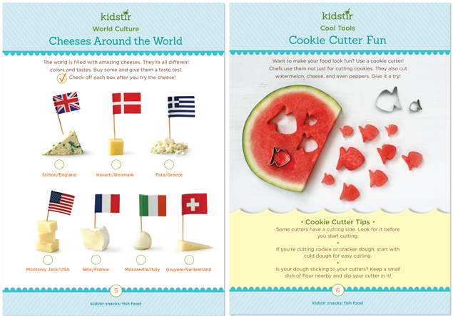 Kidstir monthly kids' cooking kits - info cards