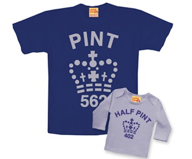 Pint/half-pint Daddy and Me shirts at Twisted Twee