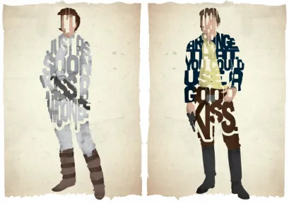 Star Wars typographic Kiss a Wookiee set of posters