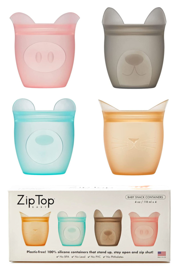 ZipTop reusable silicone animal snack containers are made in the USA