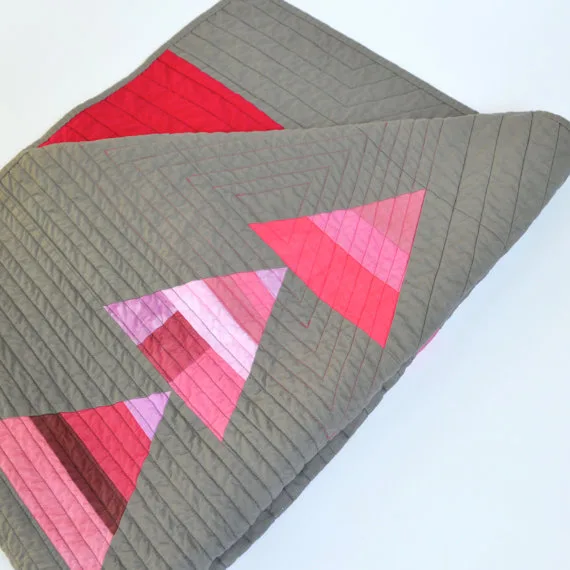 Twiggy and Opal Pink Diamond Handmade Modern Baby Quilt | Cool Mom Picks