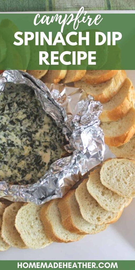 Easy campfire spinach dip recipe from Homemade Heather