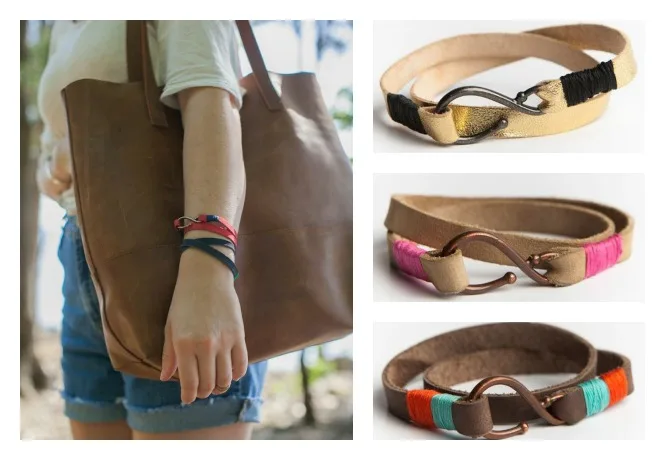 Leather wrap bracelets with a big heart to help little hearts