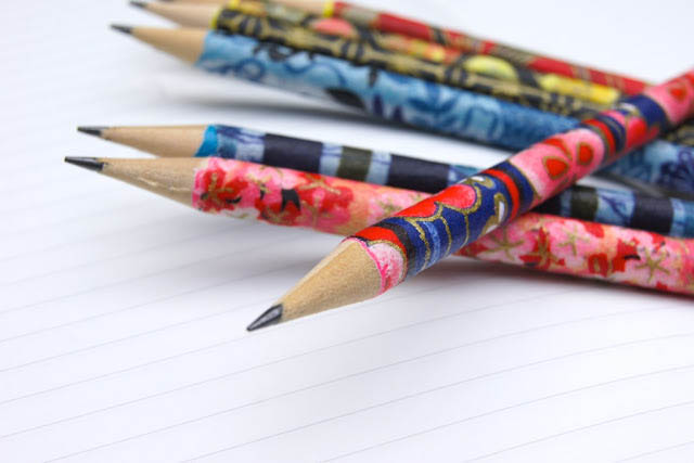 Handmade gifts: Kids can decorate pencils with washi tape 