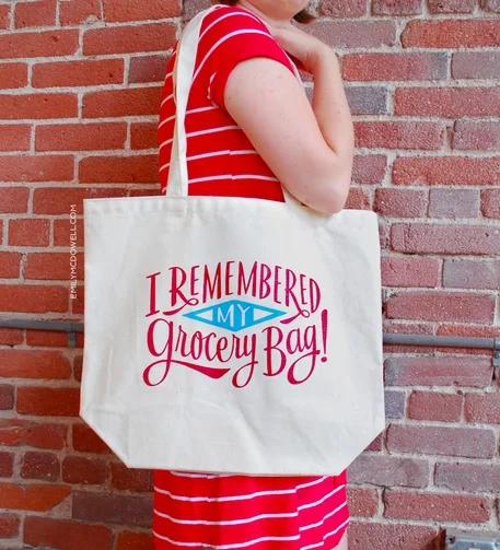 Reusable grocery bag: I Remembered My Grocery Bag tote by Emily McDowell