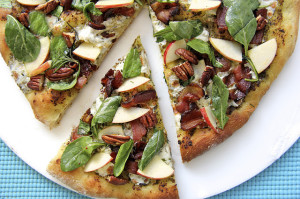 Savory apple recipes for dinner: Pesto Bacon Apple Pizza at Cafe Sucre Farine