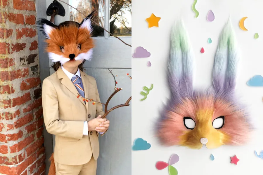 The best handmade Halloween masks on Etsy like these woodland creatures from Spirit Parade
