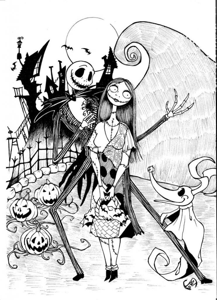 Free Nightmare Before Christmas Halloween coloring page printable