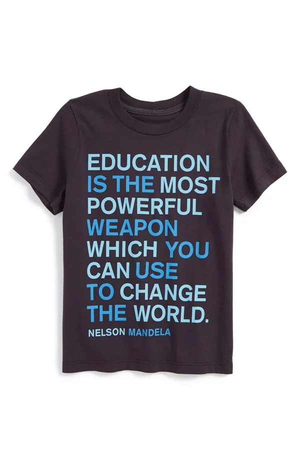 We love finding smart t-shirts for boys, like this Mandela quote shirt by Peek