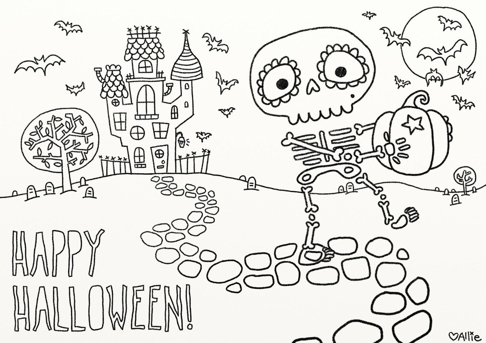 9 fun free printable Halloween coloring pages to help keep little fingers out of the candy