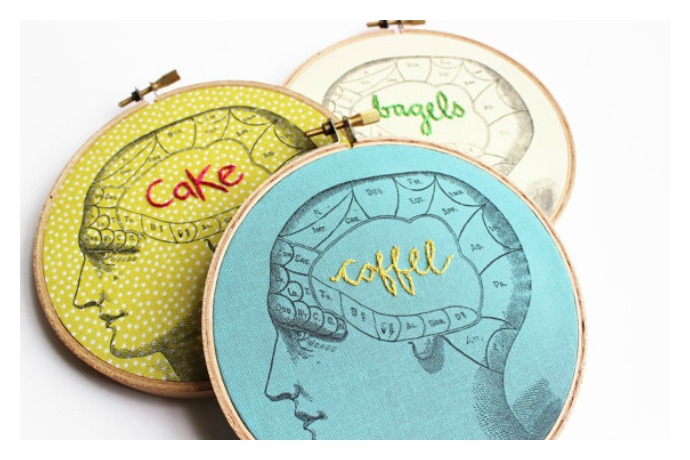 This is your brain on embroidery hoop art