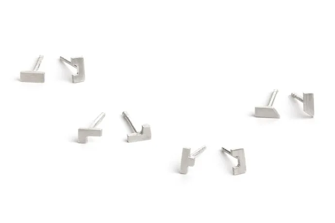 Architectural jewelry: Joinery series earrings from Pico Designs