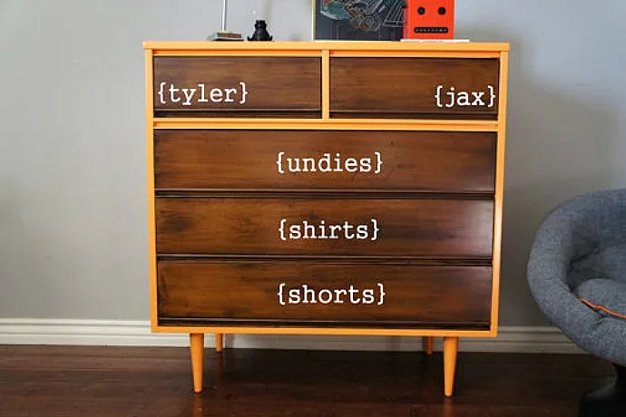 Personalized labels for kids drawers on Etsy