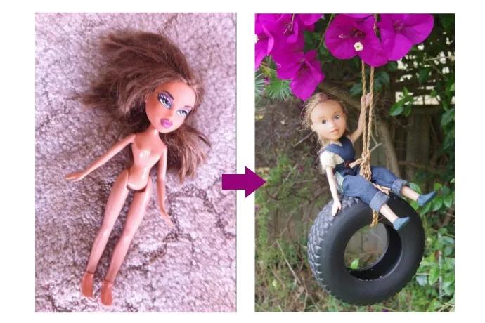 Tree Change Dolls: Little girl dolls repurposed from discarded Bratz dolls