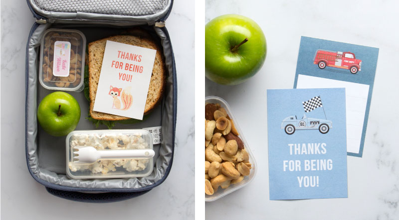 Free printable lunch box notes from Tiny Me