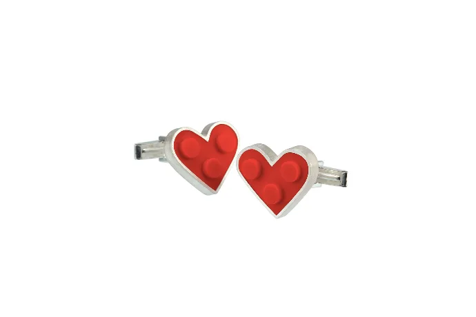 Lego Jewelry Heart Cuff Links from JacQueline Sanchez