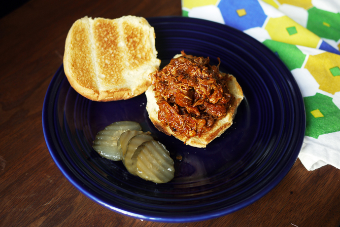 Slow cooker dinner recipes: Sweet and Tangy Pulled Chicken | One Hungry Mama
