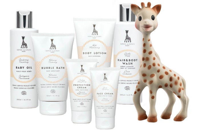 Coolest baby gifts of the year: Sophie la Girafe Bath and Baby skincare line | Cool Mom Picks Editors' Best