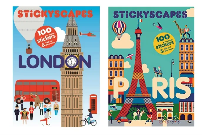 Travel toys for kids: Stickyscapes books