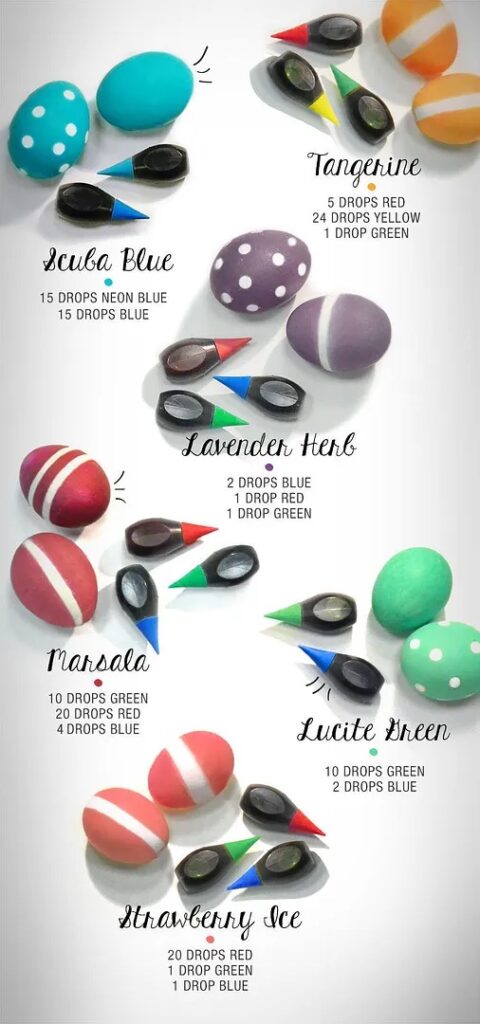 McCormick's Easter Egg Dyeing Color Guide via Cool Mom Picks
