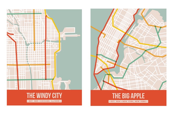 Cool city map posters that beat hanging atlas pages on the wall